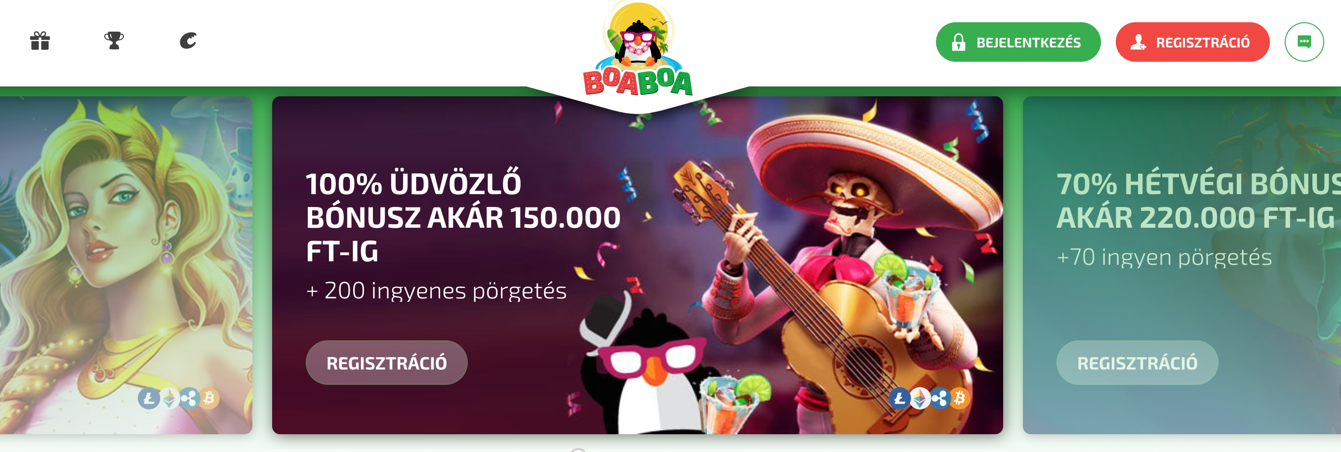 Casino BoaBoa Magyarországon - Bónusz 150 000 HUF 200 IP